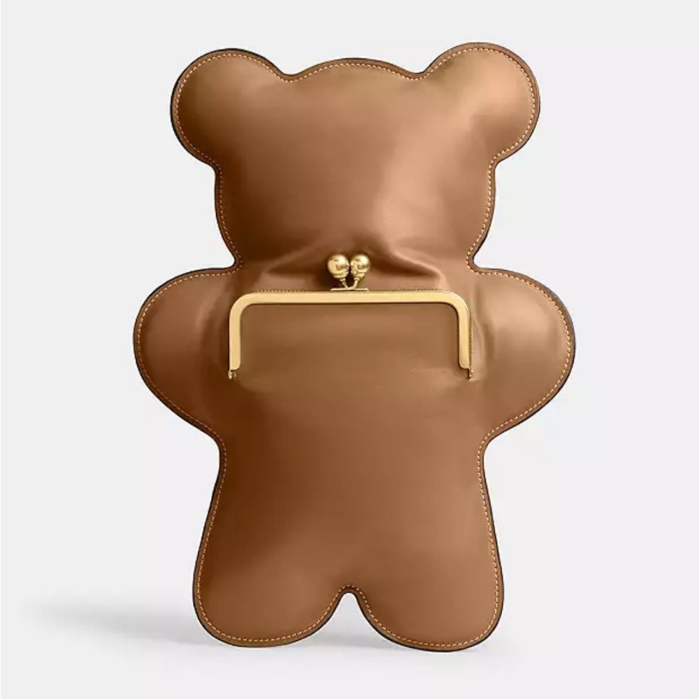 Coach Bear Kisslock Frame Bag in Glovetanned Leather